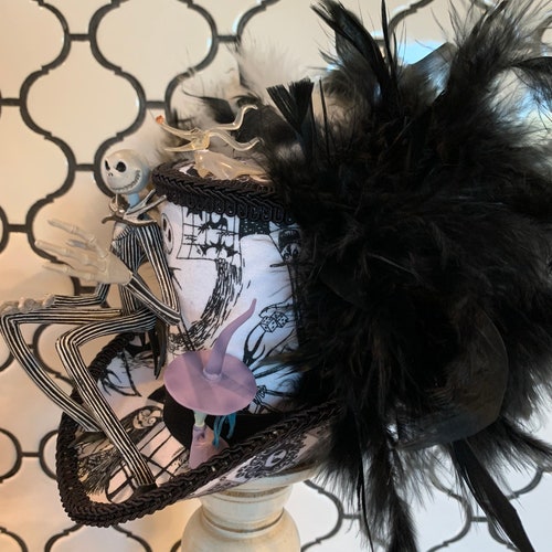 READY shops to SHIP NOW!! Nightmare Mini Top Hat, Skeleton and his Ghost Dog Friend Fascinator