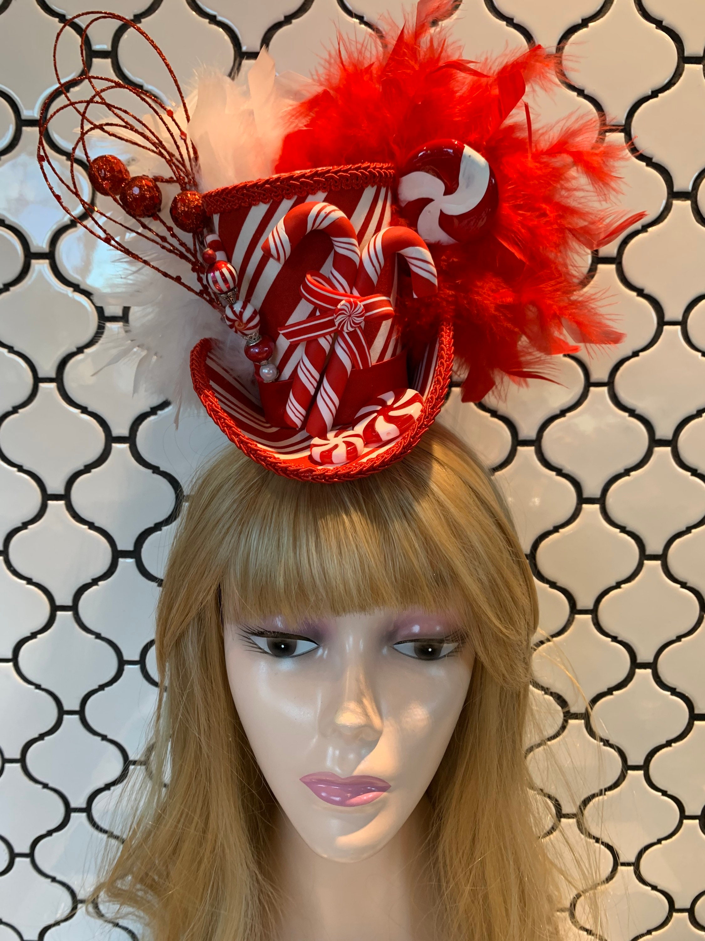 Candy Cane Mini Top Hat