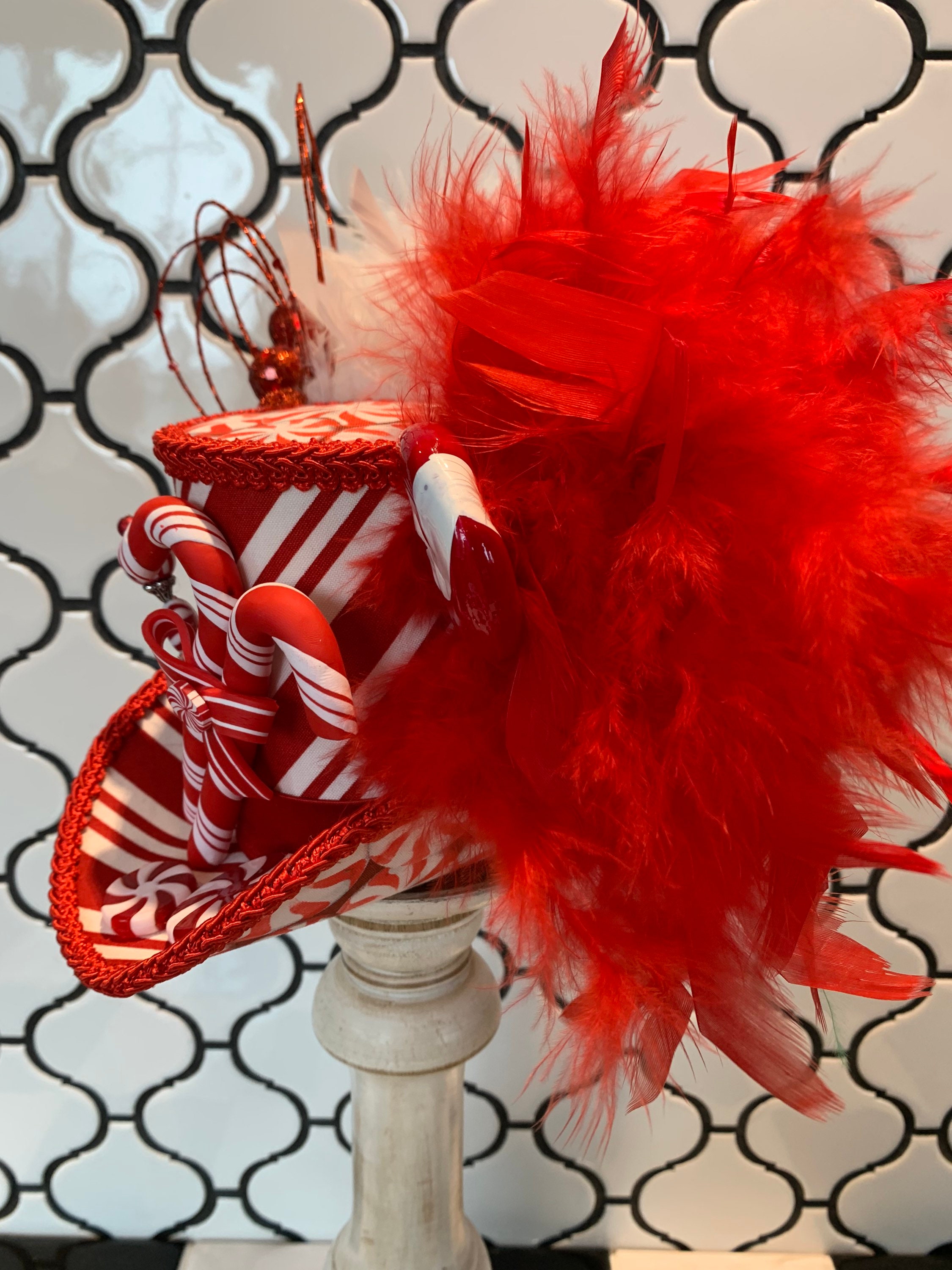 Candy Cane Mini Top Hat