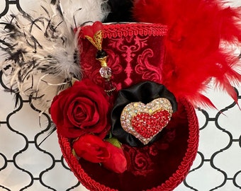Queen of Hearts Fascinator Hat Headband - Etsy display picture 3