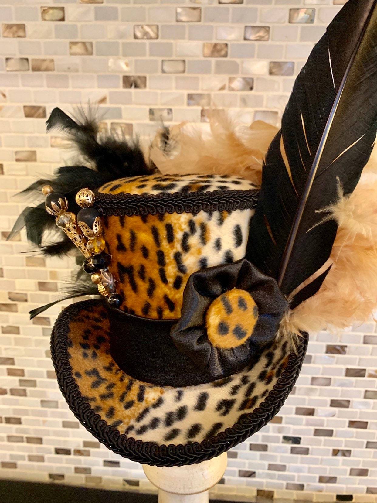 Top Hat Faux Fur Fascinator - Etsy