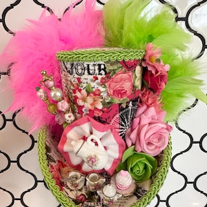 Shabby Chic Mini Top Hat, Paris Tea Cup Fascinator, MADE to ORDER ONLY!!!!  Please read the Description!