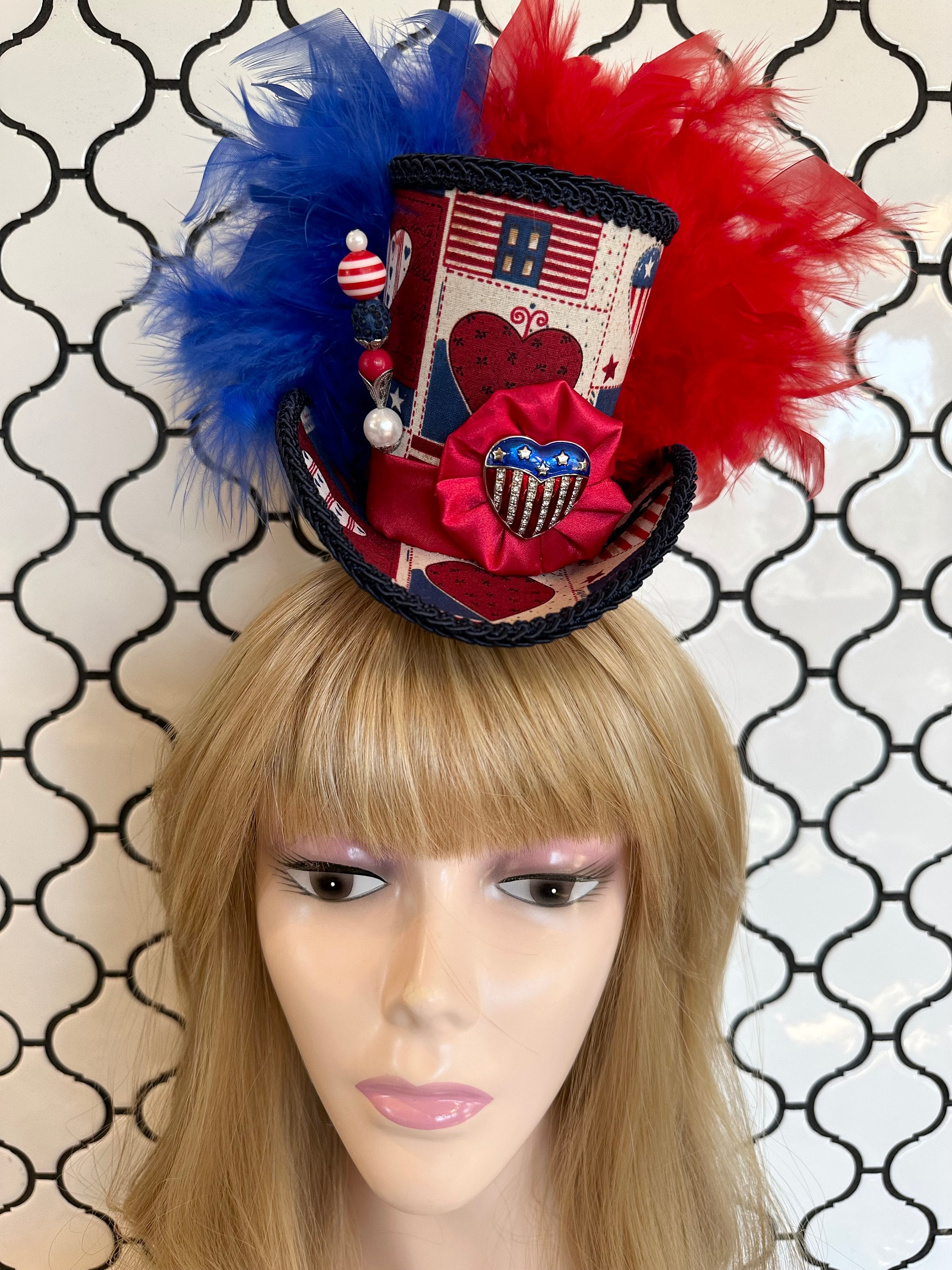 Set of 6, 4th of July fascinators July 4 Fascinator - Etsy main image 3