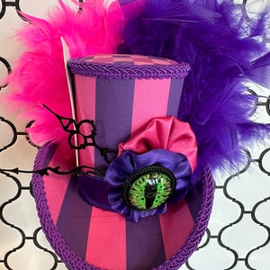 Cheshire Cat Mini Top Hat, Alice In Wonderland Fascinator, Cat Eye Hat, MADE to ORDER ONLY!!