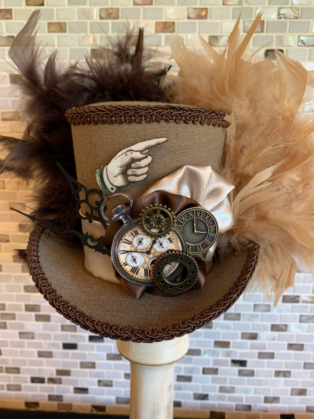 Chapeau Haut de Forme avec Lunettes Steampunk