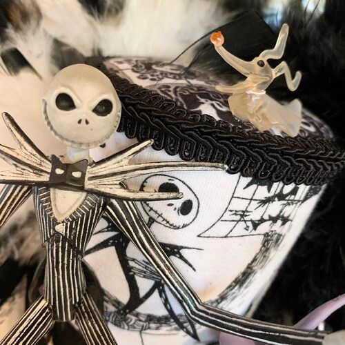 READY shops to SHIP NOW!! Nightmare Mini Top Hat, Skeleton and his Ghost Dog Friend Fascinator