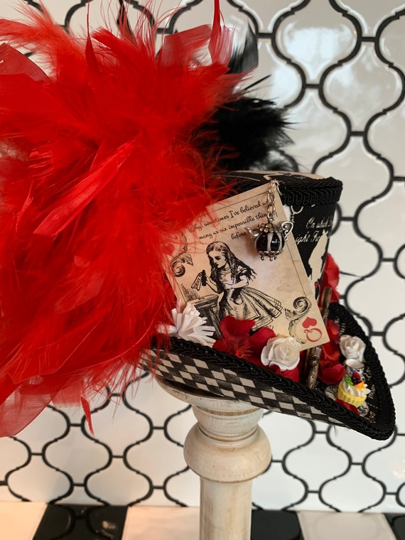 Alice in Wonderland Mini Top Hat, Black Fabric, Alice  display picture 3