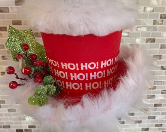 Santa Mini Top Hat, Christmas Fascinator, MADE to ORDER ONLY!!