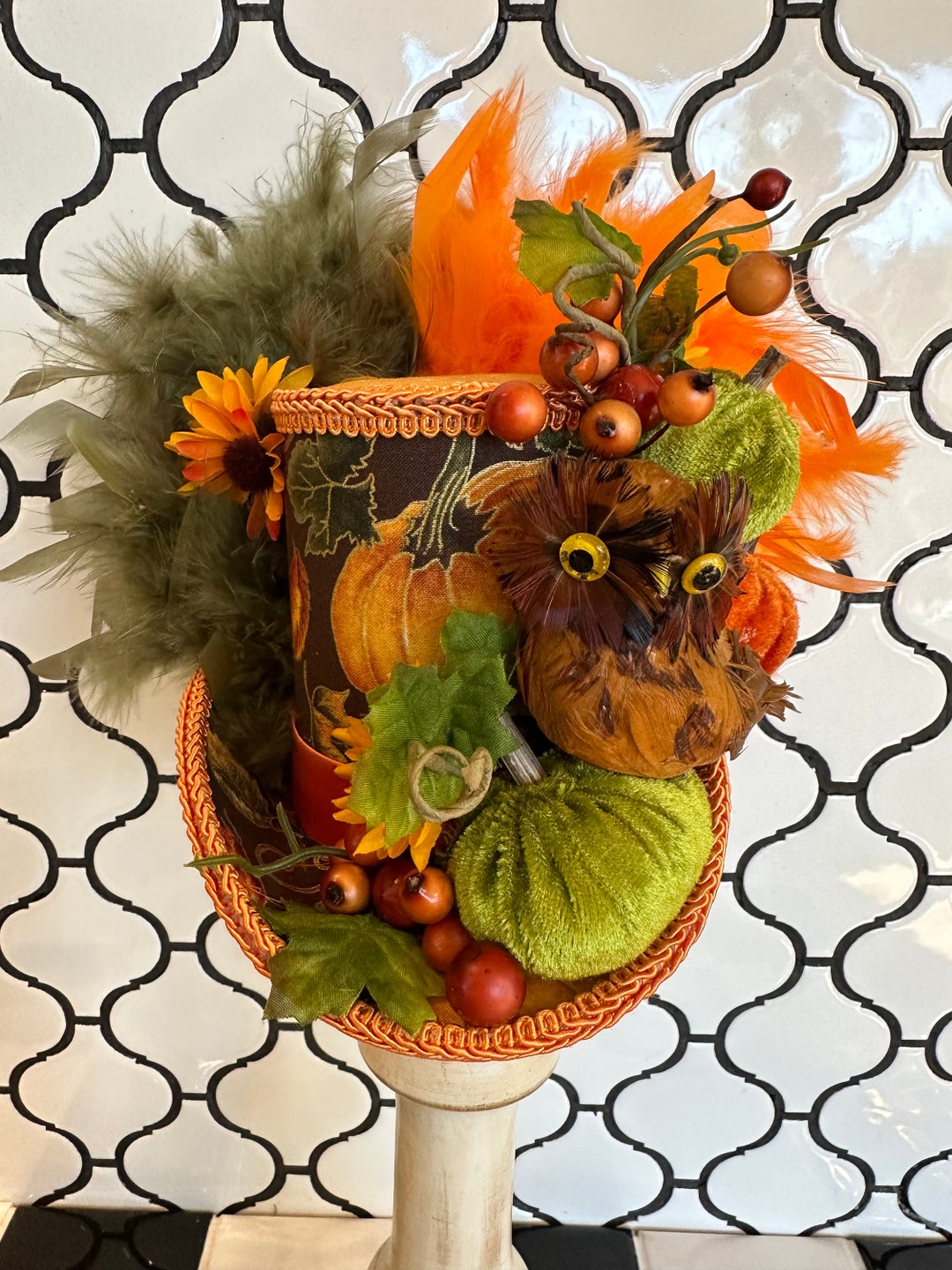 Fall Mini Top Hat, Owl Fascinator, MADE to ORDER ONLY!! - Etsy
