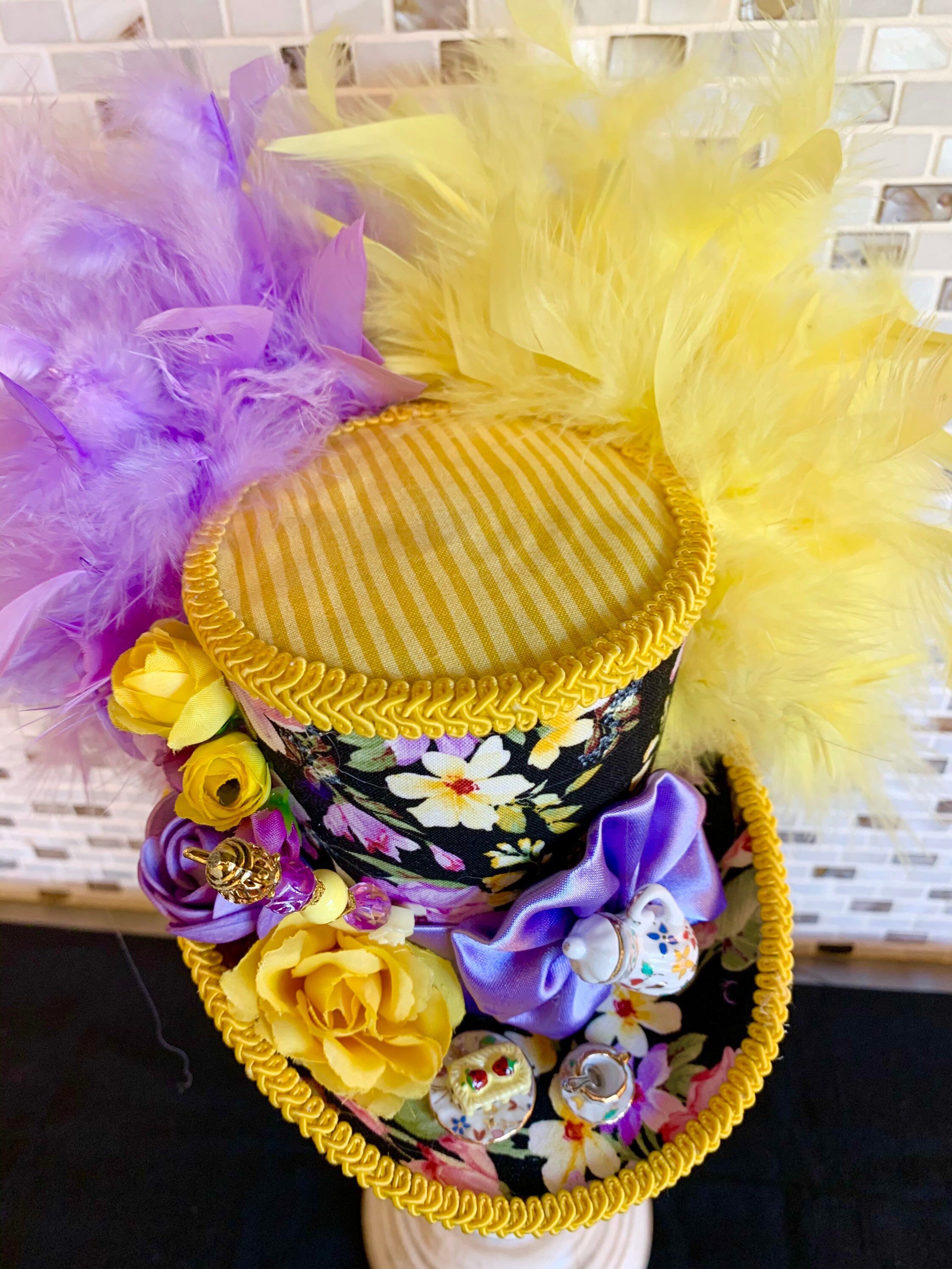 MADE to ORDER ONLY Teacup Mini Top Hat Tea Set Hat Yellow Etsy