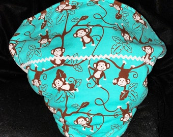 Waddle Diaper spread diaper for ABDL with brown monkeys on vines for the AdorableSissie in you