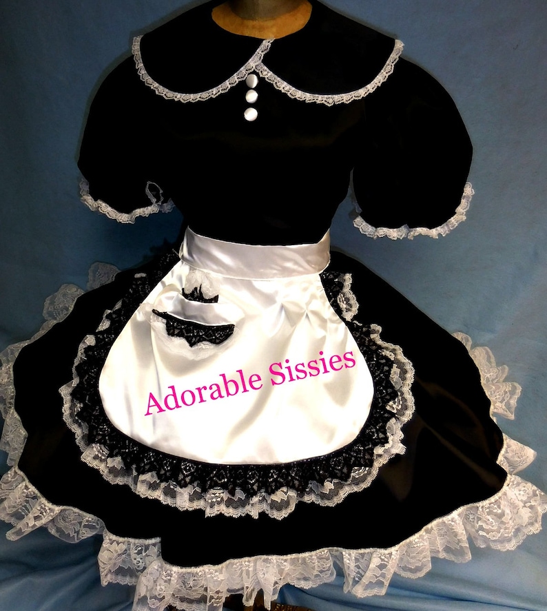 Sissy Cross Dressing French Maid Dress of Elegance This Adorablesissies maid outfit is made to serve in you will be the best Sissy Maid image 5