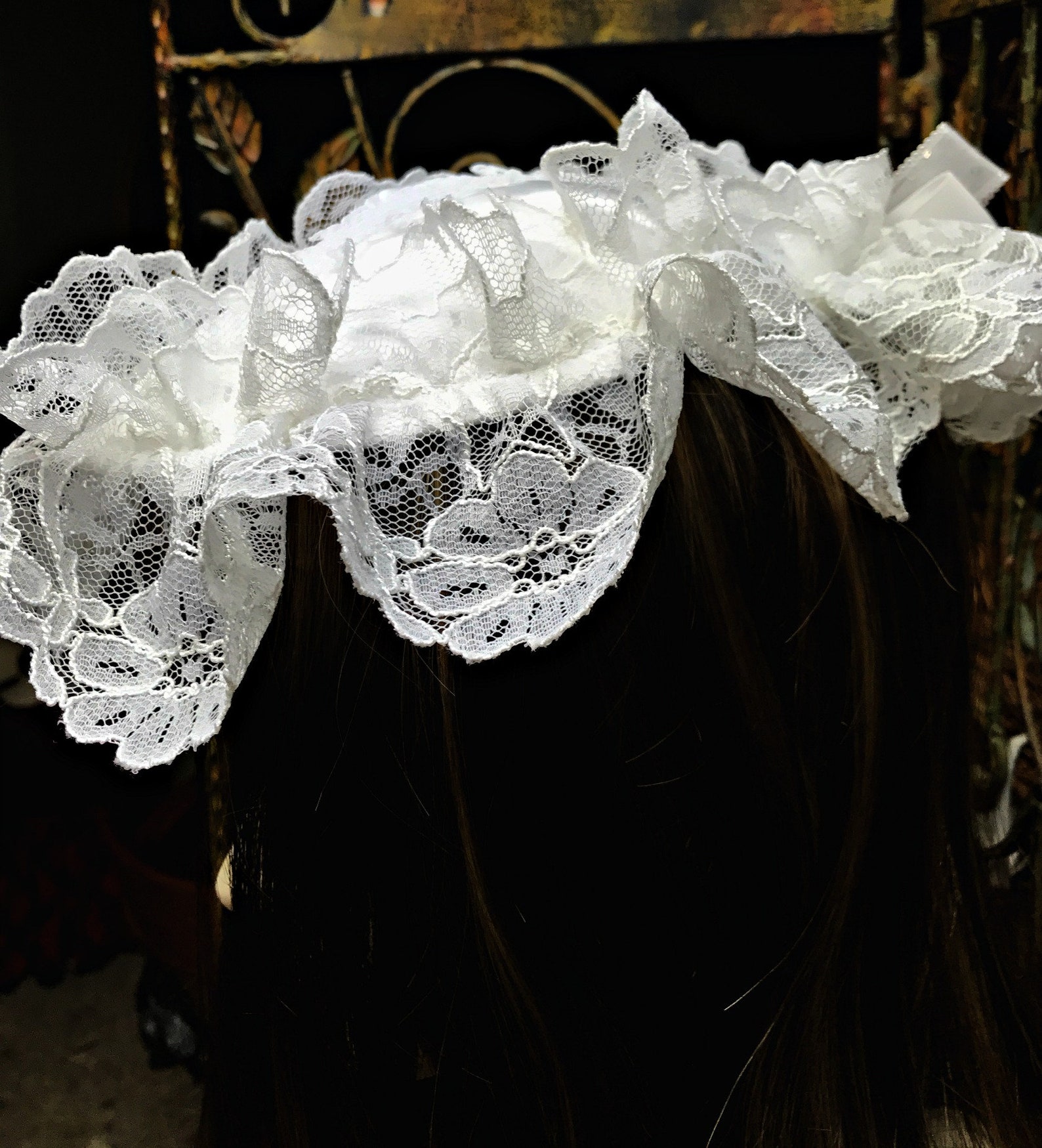 A French Maid Hat Satin and Lace Etsy UK