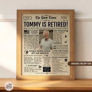 Regalo di pensionamento per uomini o donne / Regalo di anniversario di lavoro / Cartello di poster di pensionamento / Decorazione per festa di pensionamento / QUALSIASI ANNO