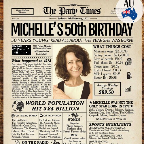 birthday newspaper book australia