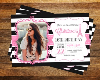 Paris Invitation Etsy