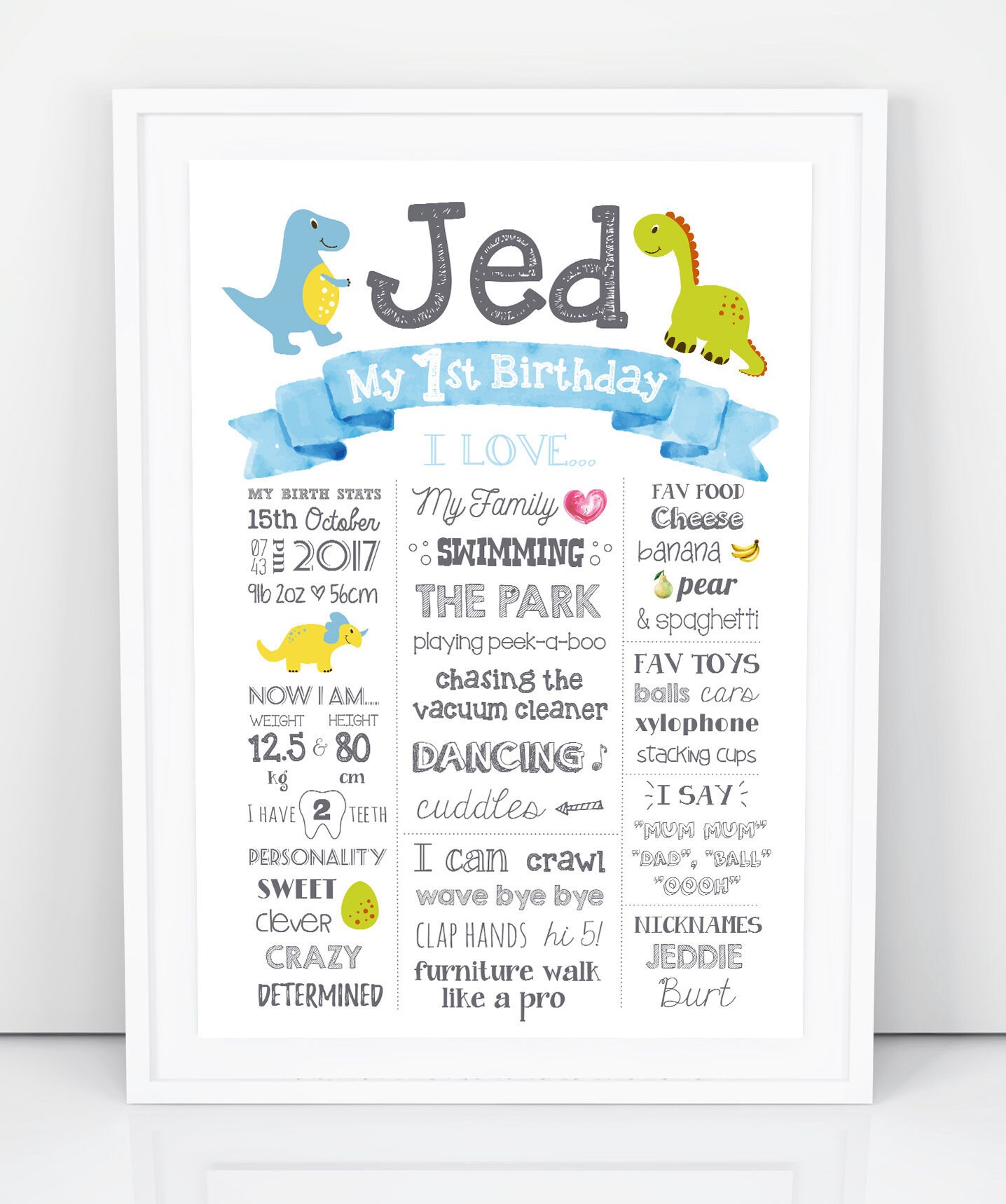 dinosaur birthday poster 1st