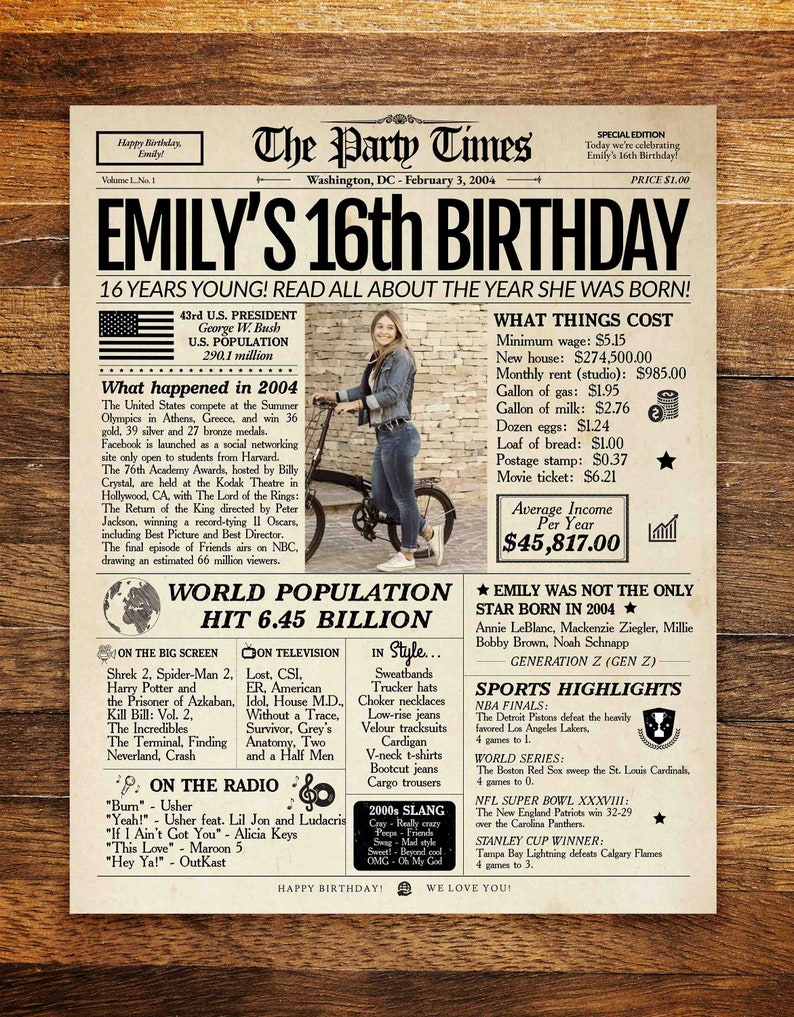 18. Geburtstag Zeitung Poster Zeichen druckbare 18 Jahre vor Etsy