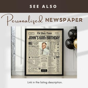 Letrero de periódico para regalo de 60 cumpleaños: Resumen del año 1966 (digital o impreso) imagen 8