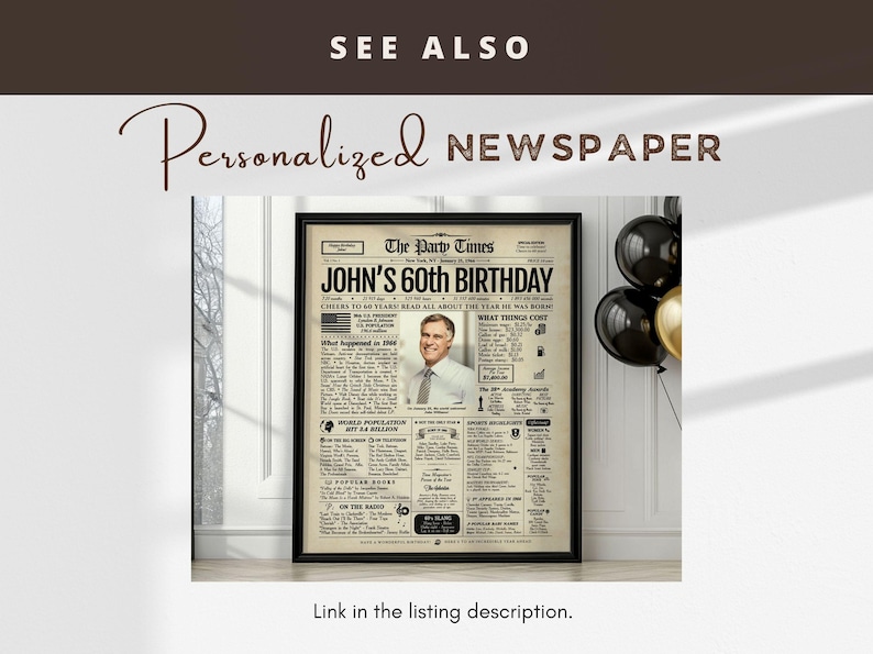 Letrero de periódico para regalo de 60 cumpleaños: Resumen del año 1966 (digital o impreso) imagen 8