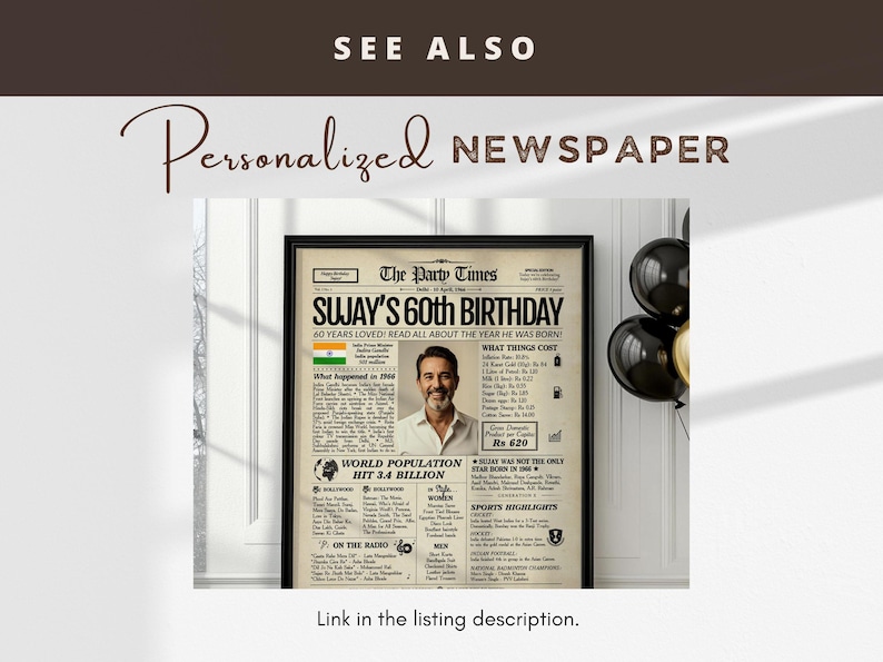 1976 India Newspaper 50th Birthday Sign | 1976 Facts & Highlights | Indian Edition image 6