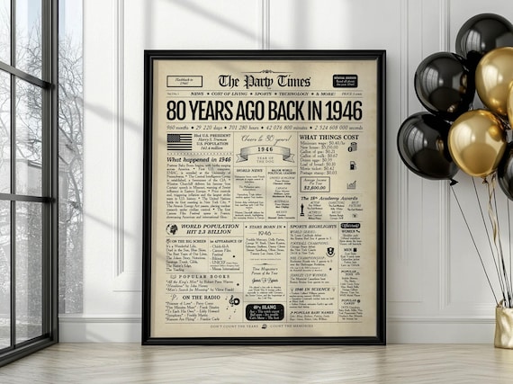 Verjaardagskaart 80 jaar 1946 stoer kunst verf