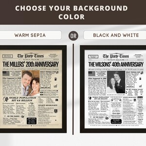 70th Anniversary Gift Newspaper Poster | Platinum Wedding Anniversary | Printed or Digital image 12