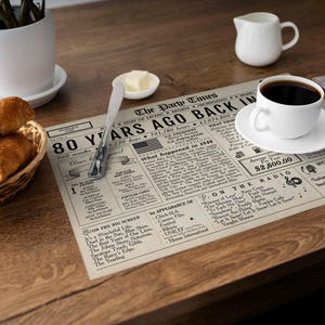 80th Birthday 1946 Bundle: Games, Newspaper Poster, Placemat, Welcome Sign, Party Decor (Printable) image 10