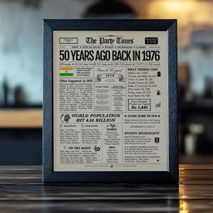 1976 India Newspaper 50th Birthday Sign | 1976 Facts & Highlights | Indian Edition image 4