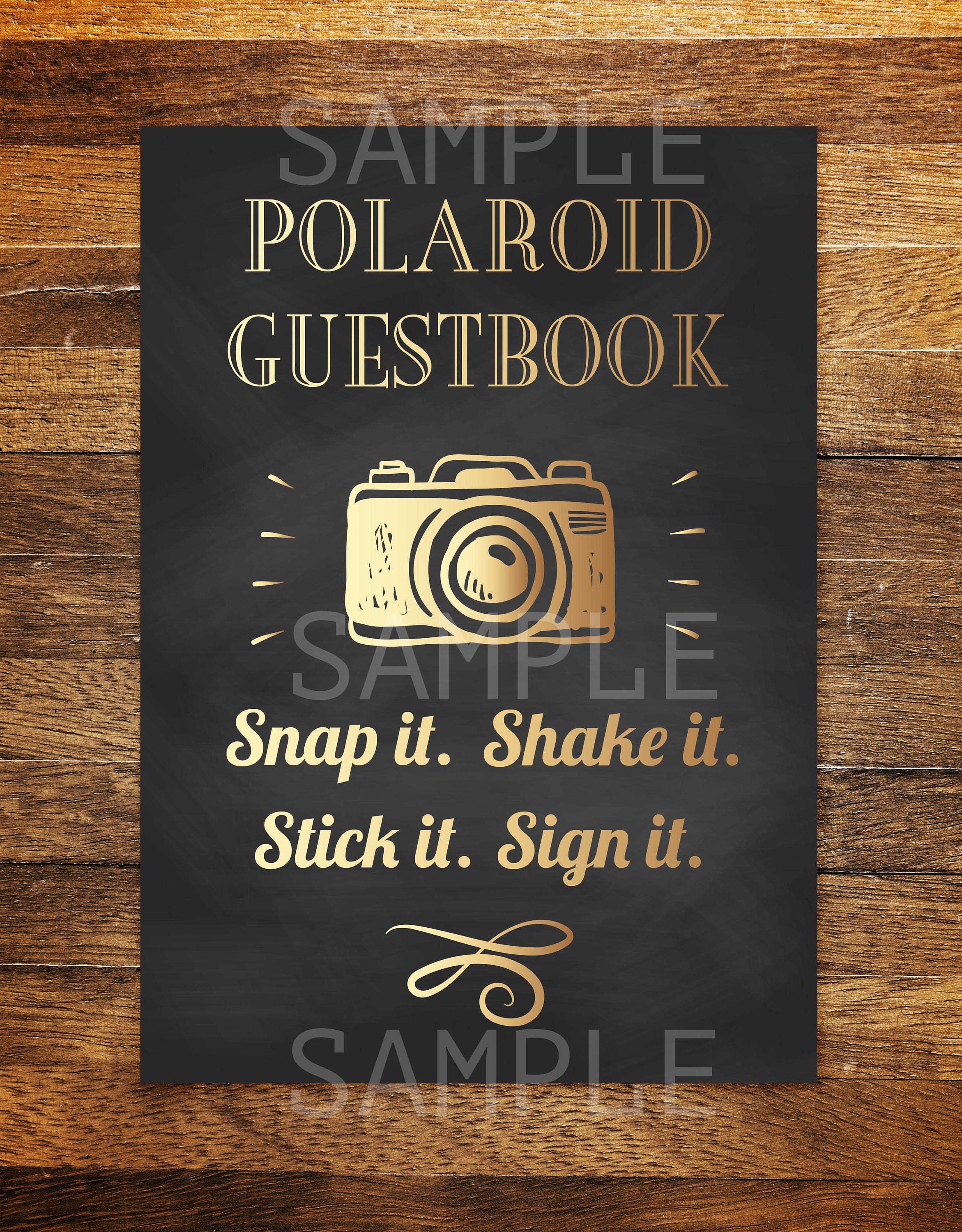 Polaroid Guest Book, Birthday Party Photo Guest Book Sign, Photo ... Polaroid Guest Book, Birthday Party Photo Guest Book Sign, Photo ...