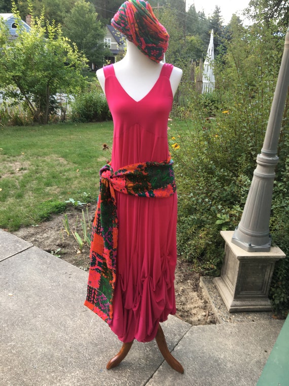 1940s Turban and Scarf With Dress
