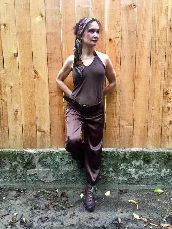 1990s Satin Cargo Pants, Top