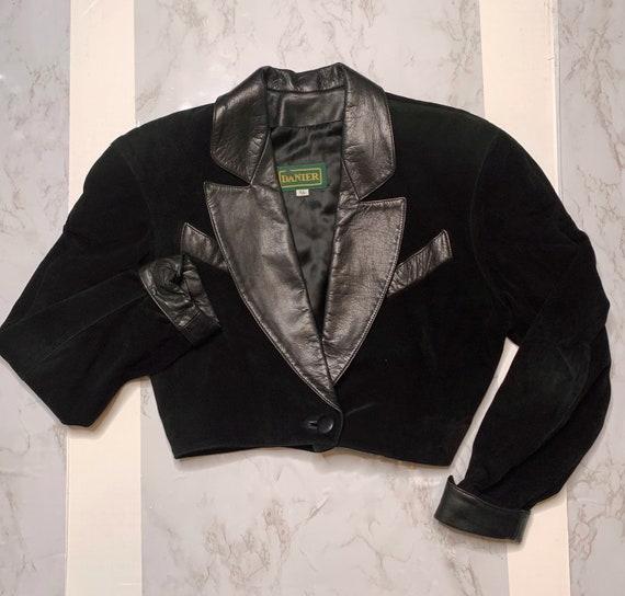 Onyx Suede Crop Jacket