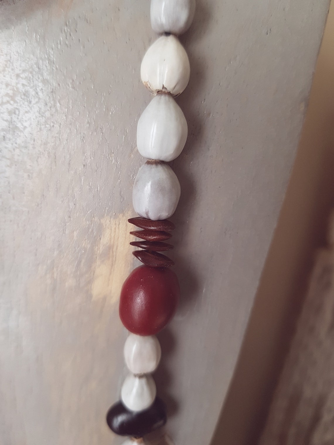 Vintage Natural Necklace Seed and Beans Necklace Etsy