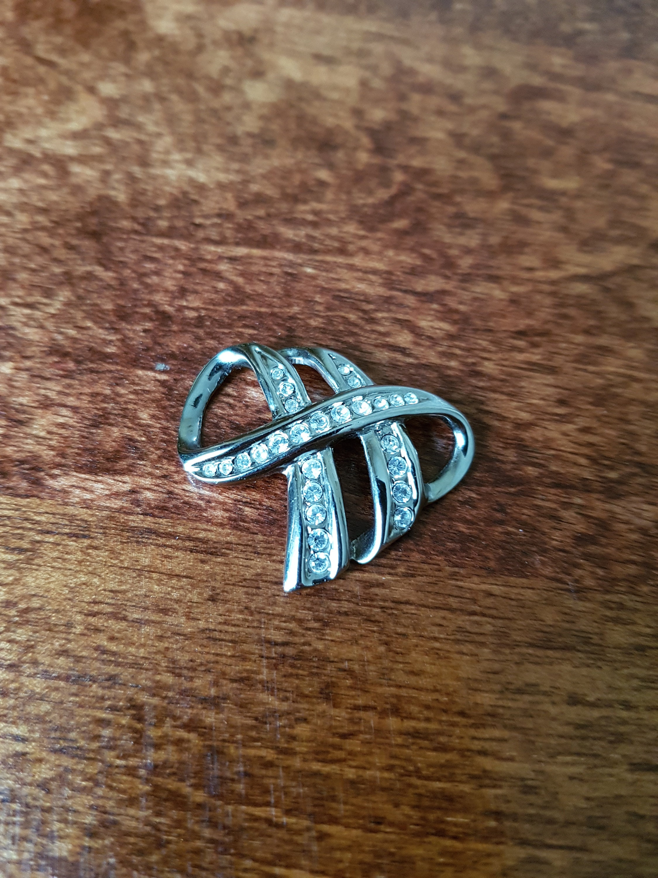 Vintage Crystal Heart Pendant Fifth Avenue Collection by Butler 1990s