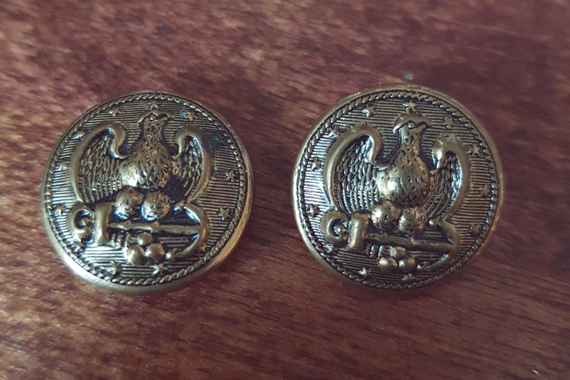 Vintage Brass Buttons US Navy Eagle Anchor and Canon Balls Etsy