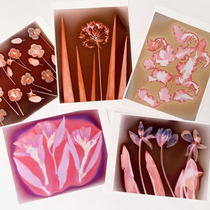 5 copie digitalizzate di stampe Lumen, fotografia alternativa, fiori, regalo per amanti della natura, stampa artistica, piccola decorazione da parete, regalo di compleanno.
