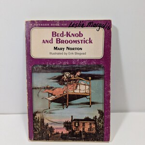 Bed-Knob and Broomstick by Mary Norton Vintage Paperback Book Illustrated