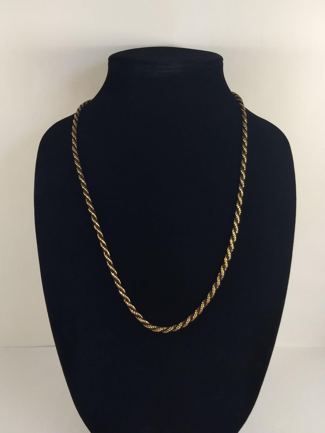 Vintage Trifari Black Gold Rope Chain Necklace Quiet Luxury Classic ...