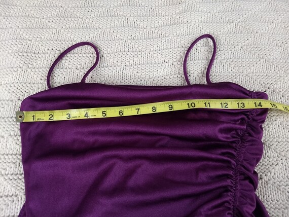 Vintage Purple Spaghetti Strap Dress Ruched Side … - image 3