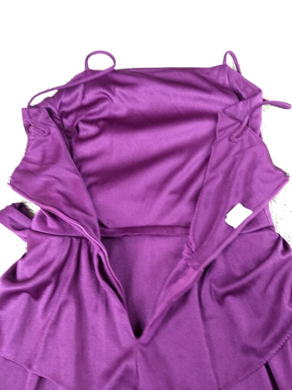 Vintage Purple Spaghetti Strap Dress Ruched Side … - image 6