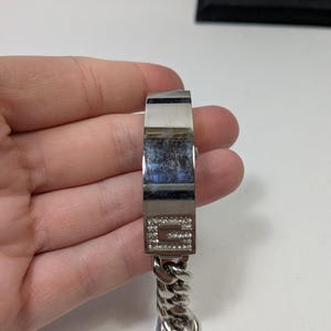Guess Silver Tone Watch Curb Link Strap Y2K Vintage G951871 Japan Untested AS IS image 3