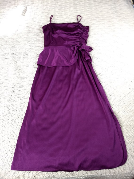 Vintage Purple Spaghetti Strap Dress Ruched Side … - image 1