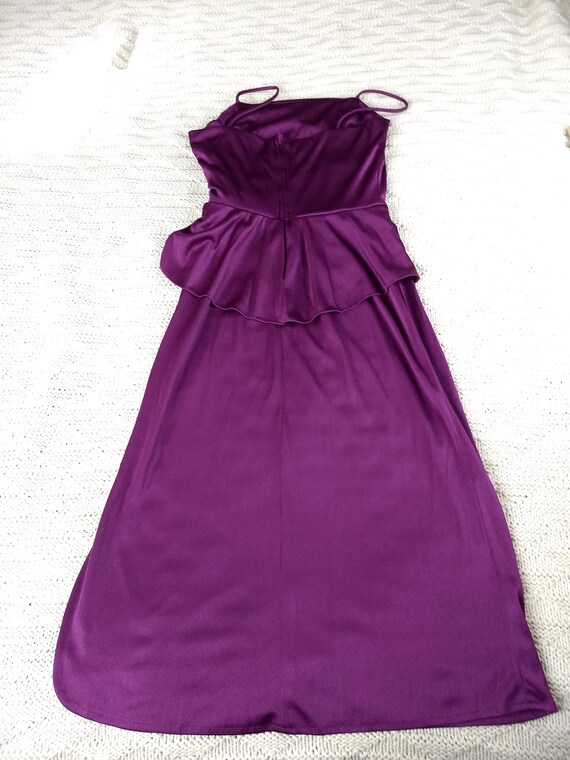 Vintage Purple Spaghetti Strap Dress Ruched Side … - image 5