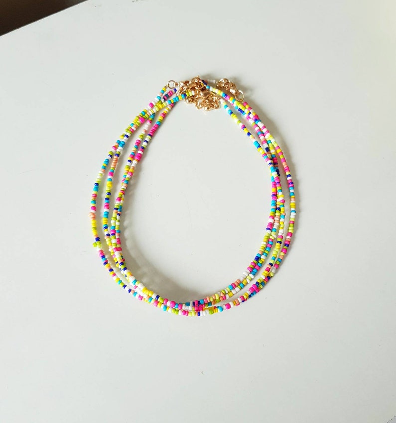 Multi colour beads Choker,Bohemian Choker,Gift for Teens,Gift Ideas for Teens,rainbow colour Christmas Choker