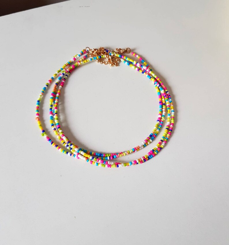 Multi colour beads Choker,Bohemian Choker,Gift for Teens,Gift Ideas for Teens,rainbow colour Christmas Choker