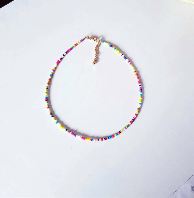 Multi colour beads Choker,Bohemian Choker,Gift for Teens,Gift Ideas for Teens,rainbow colour Christmas Choker