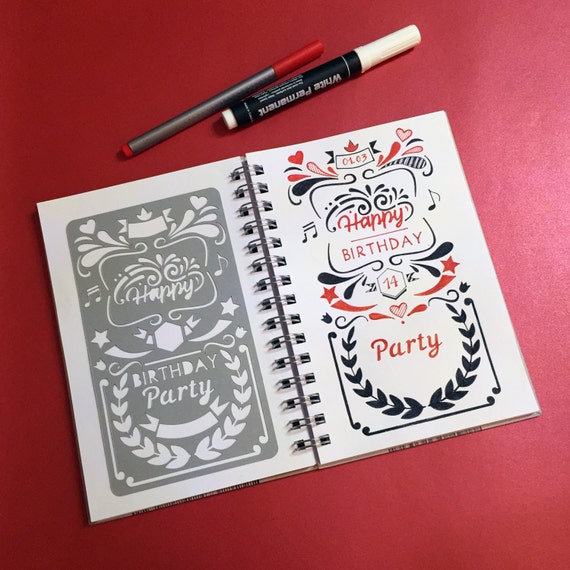 Pochoir De Journal Joyeux Anniversaire Bullet Bullet Journal Etsy