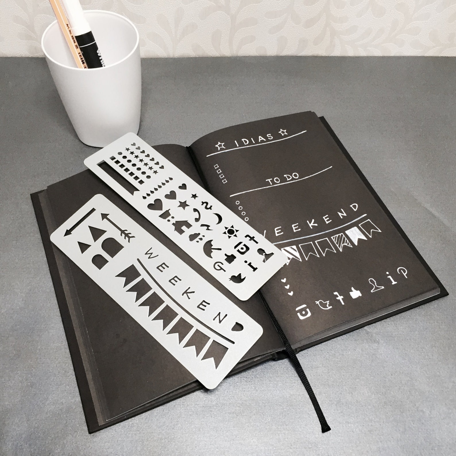 Bullet Journal Stencil Planner Stencil Script Alphabet Etsy