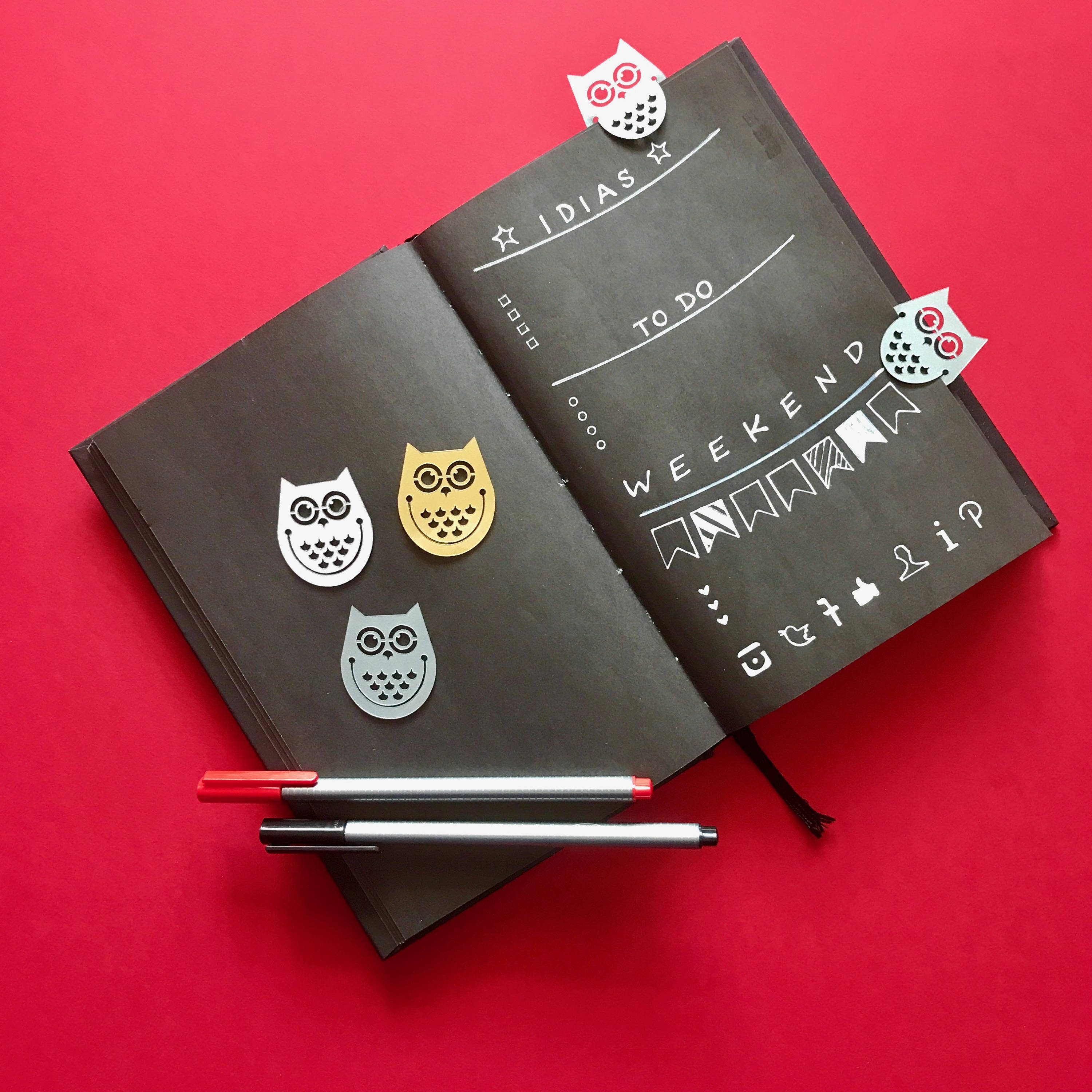 Set of 5 bookmarks stencils Bullet Journal Stencil Planner | Etsy